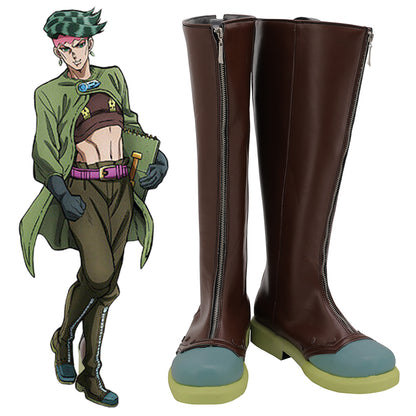 JoJo's Bizarre Adventure Rohan Kishibe Brown Shoes Cosplay Boots