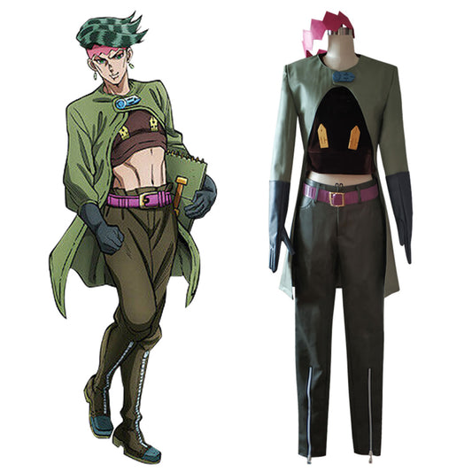 JoJo's Bizarre Adventure Rohan Kishibe Green Cosplay Costume