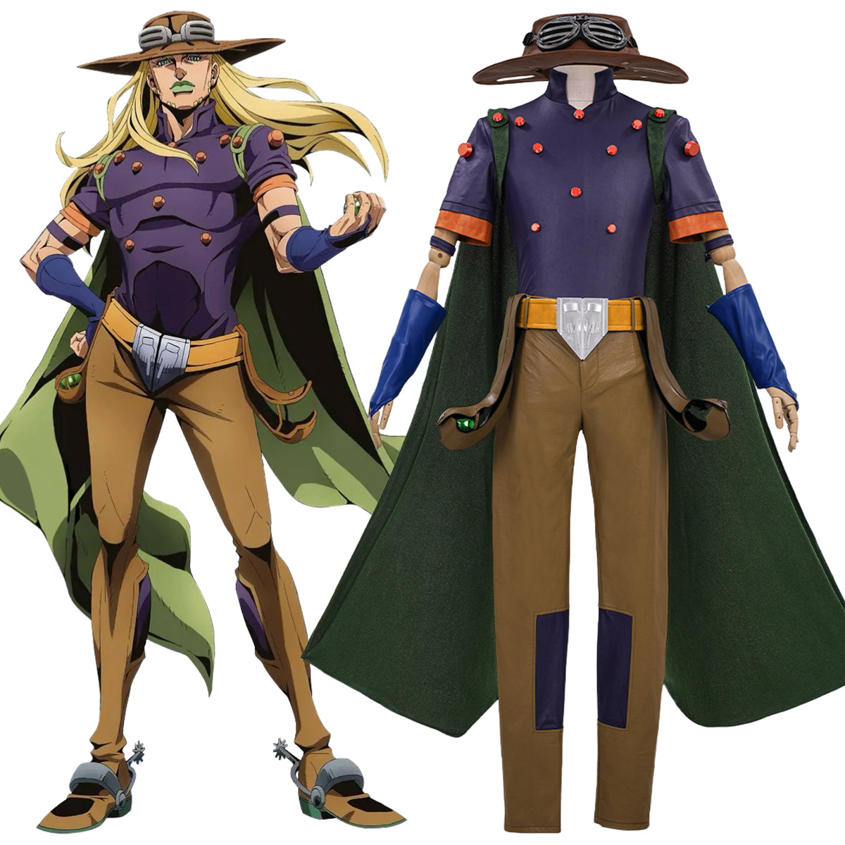JoJo's Bizarre Adventure: Steel Ball Run Anime Gyro Zeppeli Premium Edition Cosplay Costume