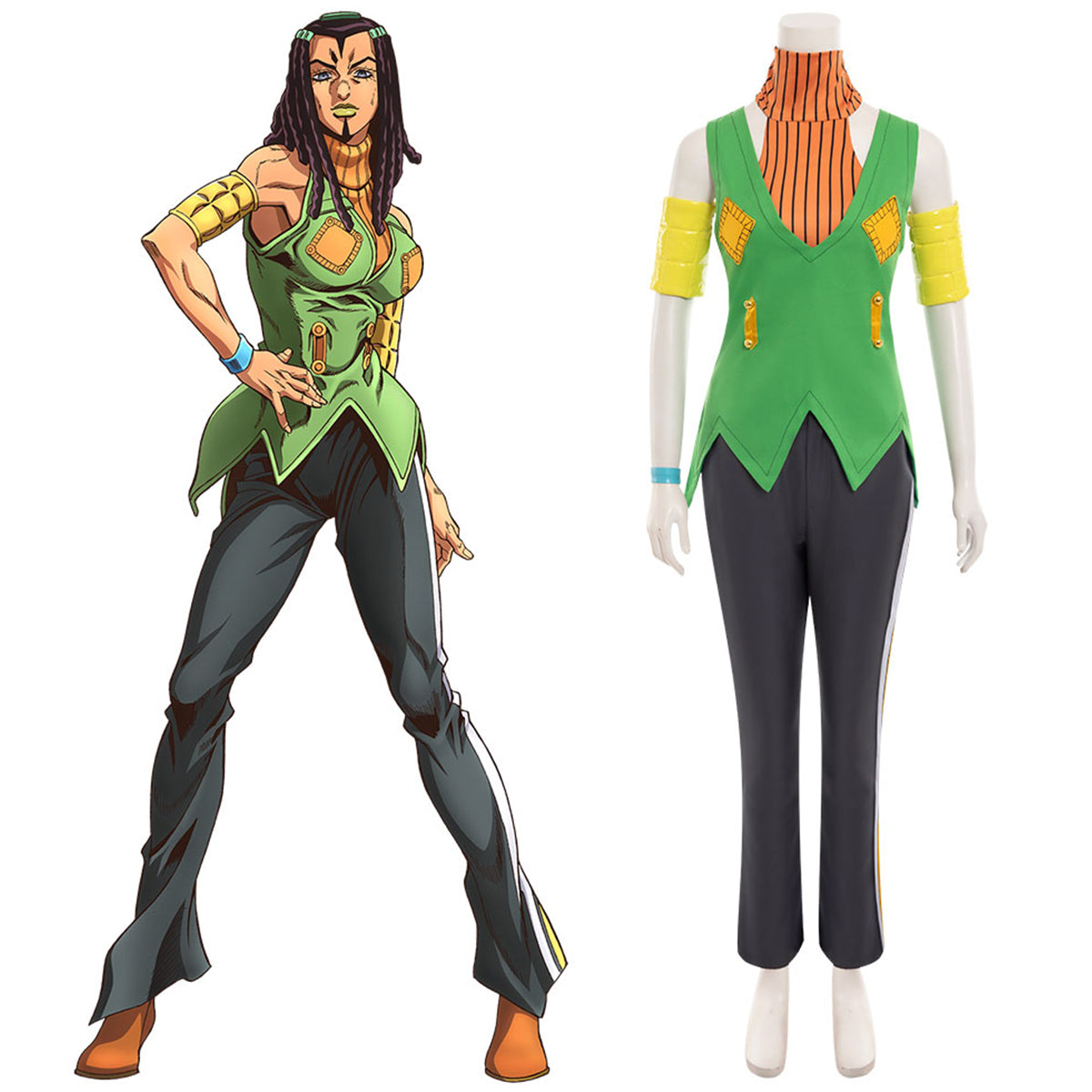 JoJo's Bizarre Adventure: Stone Ocean Anime Hermes Costello Halloween Cosplay Costume