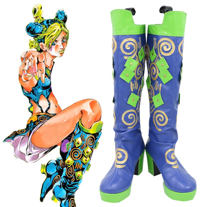 Jojo'S Bizarre Adventure：Stone Ocean Cujoh Jolyne Blue Shoes Cosplay Boots