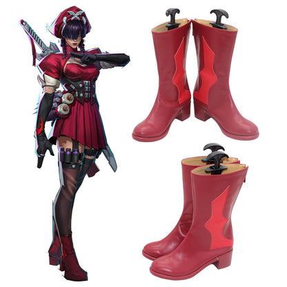 MAV Rivals Psylocke Blood Kariudo Red Shoes Cosplay Boots