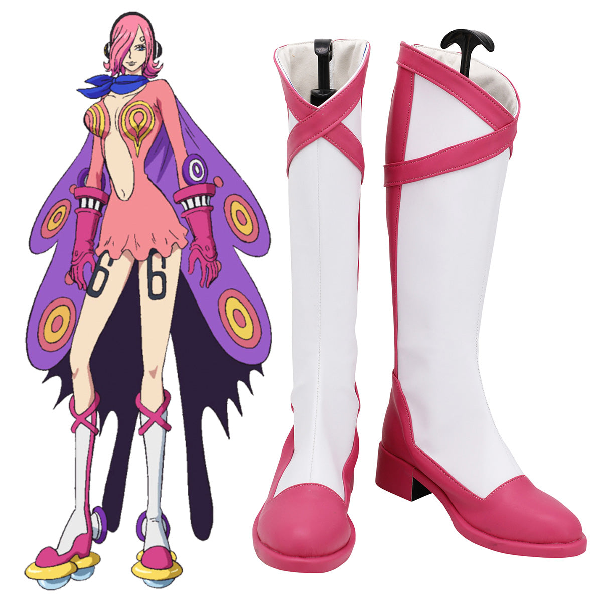 One Piece Germa 66 Vinsmoke Reiju White Shoes Cosplay Boots