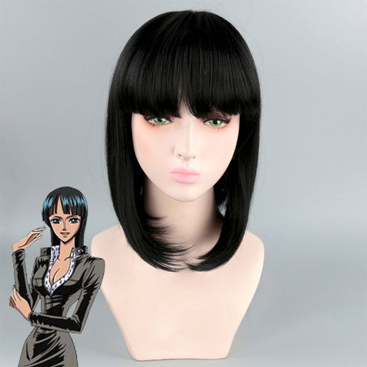 One Piece Nico Robin Before Two Years Short Black Cosplay Wig