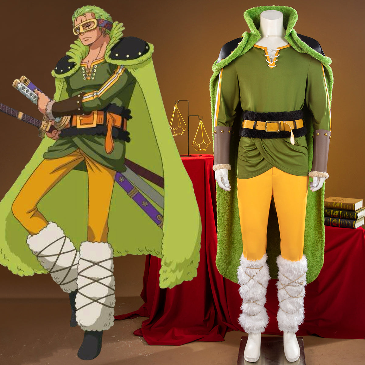 One Piece Roronoa Zoro Elbaph Elbaf Yellow Pants Version Cosplay Costume