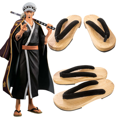 One Piece Wano Country Trafalgar D Water Law Black Cosplay Shoes