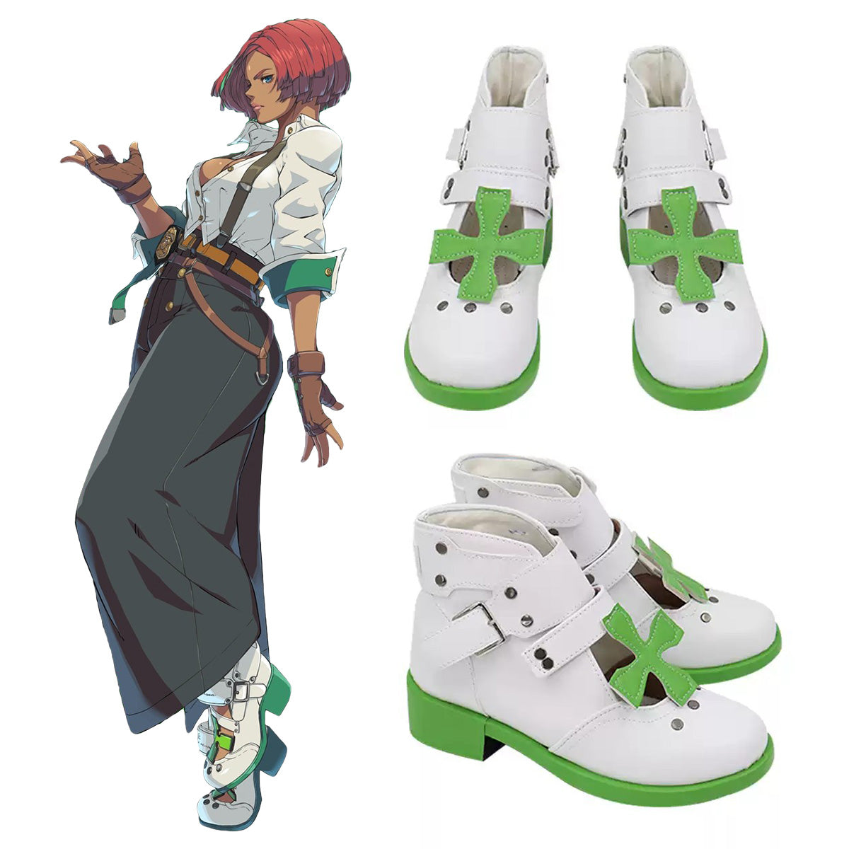 Akatsuki Deidara de Naruto Halloween zapatos blancos botas de Cosplay