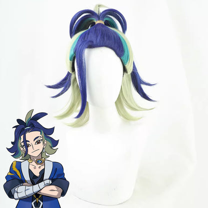 PM PM Legends: Arceus Adaman Blue Green Cosplay Wig