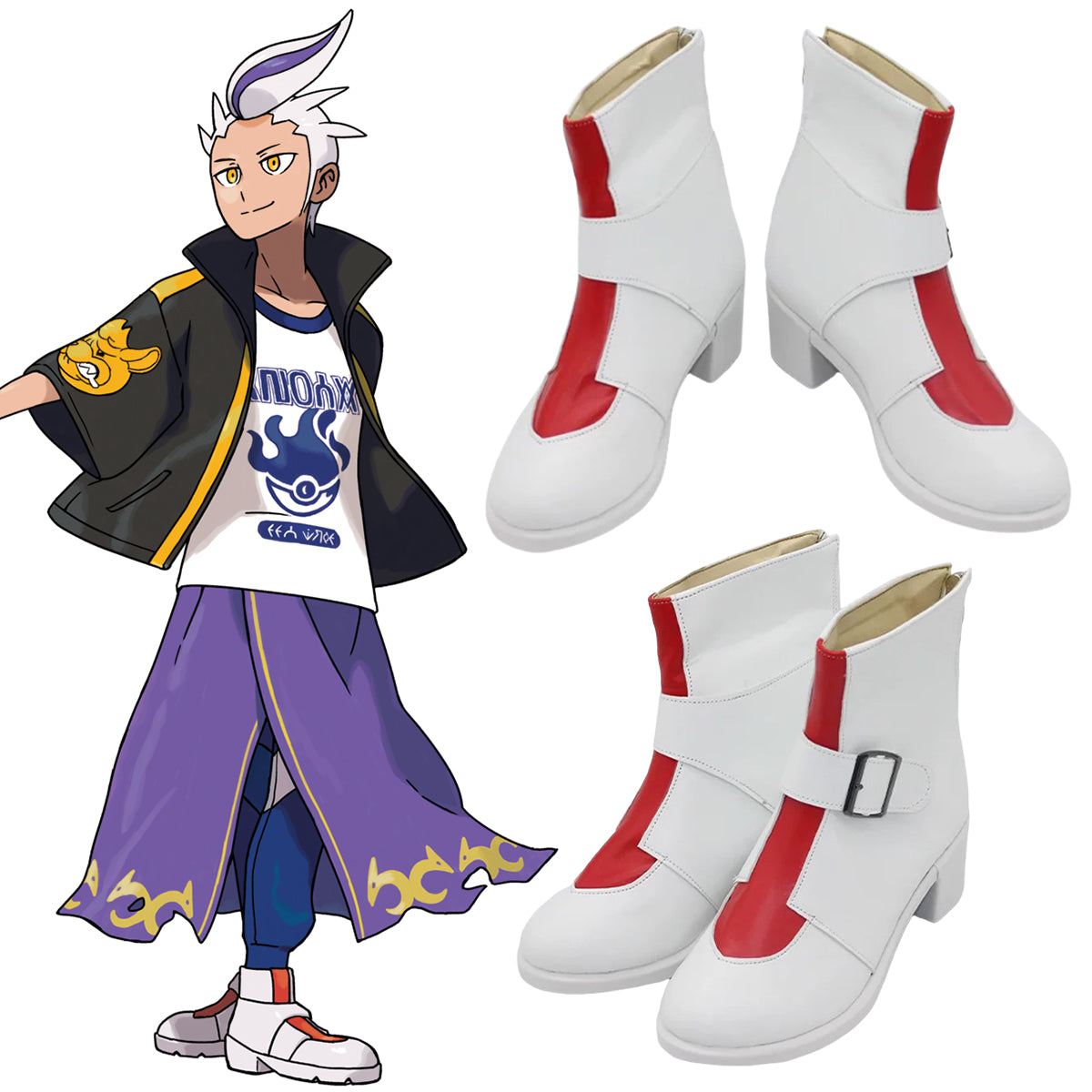 PM PM Scarlet and Violet The Hidden Treasure of Area Zero Drayton White Cosplay Shoes