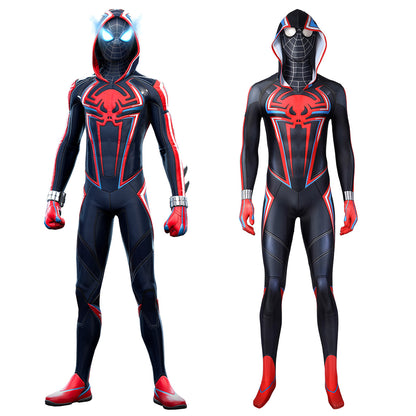 PS5 Marvel 2021 Spider-Man: Miles Morales 2099 Suit Zentai Jumpsuit Cosplay Costume