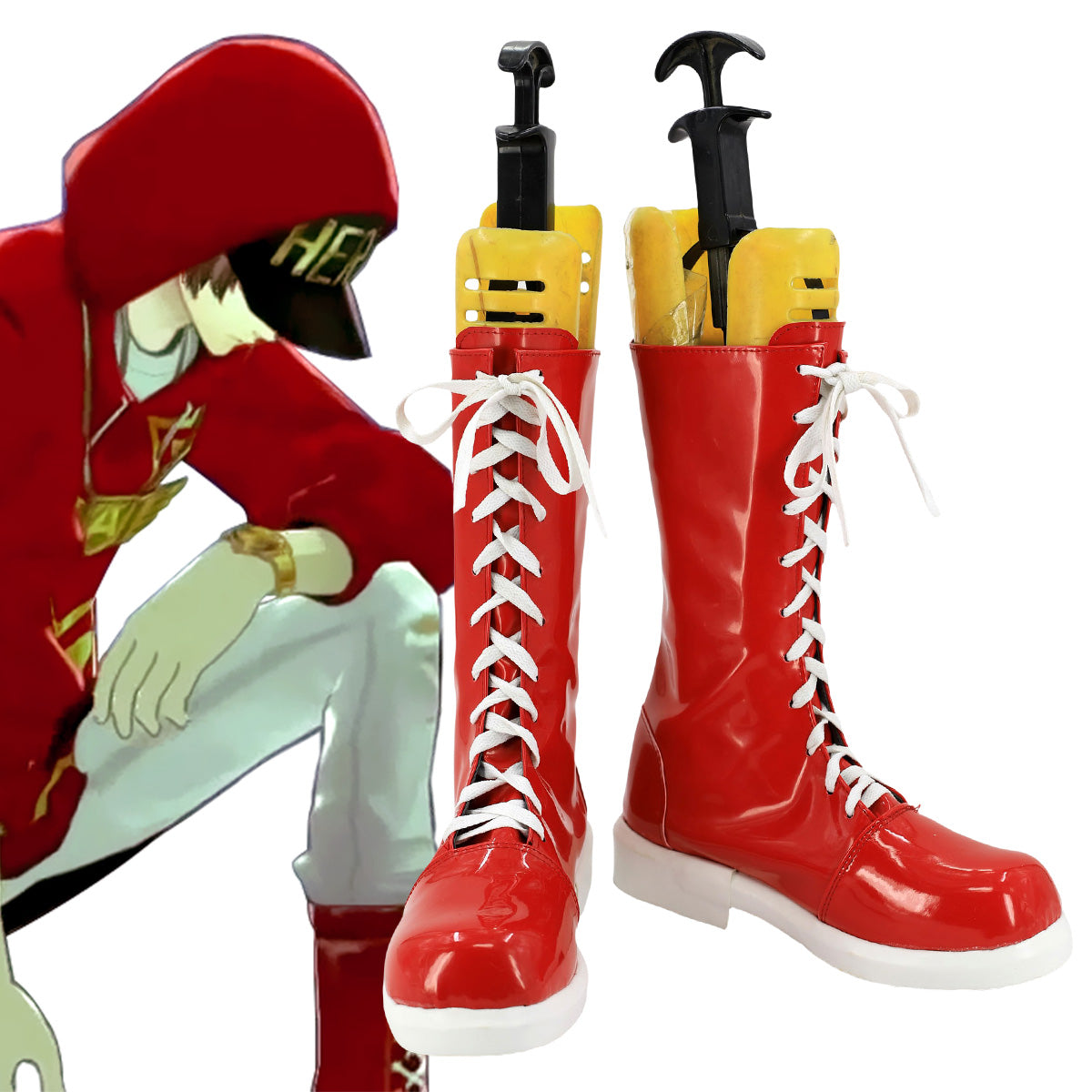 Persona 5:Dancing Star Night Goro Akechi Dancing All Night DLC Red Shoes Cosplay Boots