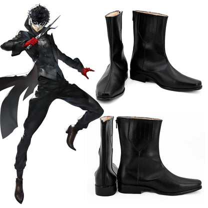 Persona 5 Joker Protagonist Akira Kurusu Ren Amamiya Black Shoes Cosplay Boots - A Edition