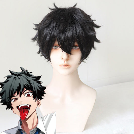 Phantom Busters Mogari Shishikuno Black Cosplay Wig