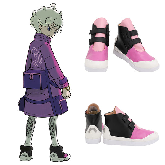 Pokemon Sword And Shield Bede Black Purple White Cosplay Shoes