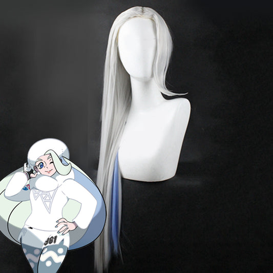 Pokemon Sword and Shield Melony Silver Blue Cosplay Wig