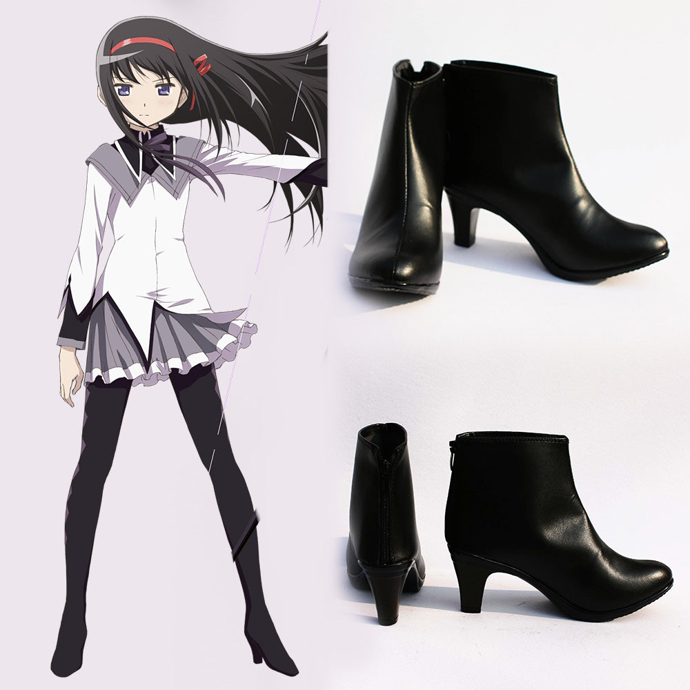 Puella Magi Madoka Magica Homura Akemi Black Cosplay Shoes
