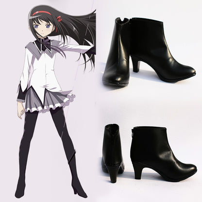 Puella Magi Madoka Magica Homura Akemi Black Cosplay Shoes
