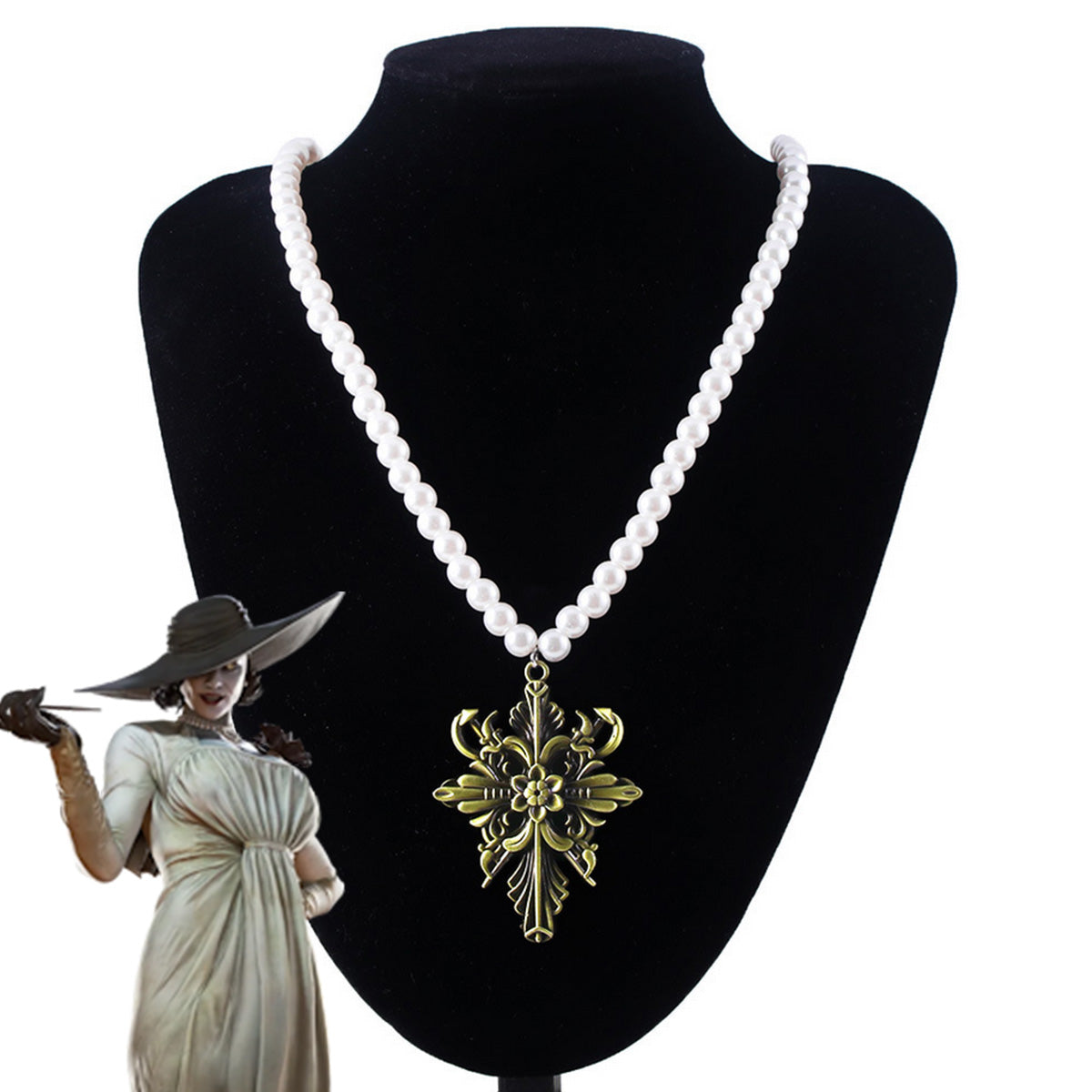 RE 8 Village Alcina Dimitrescu Vampire Lady Dimitrescu Necklace Cosplay Accessory Prop