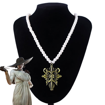 RE 8 Village Alcina Dimitrescu Vampire Lady Dimitrescu Necklace Cosplay Accessory Prop