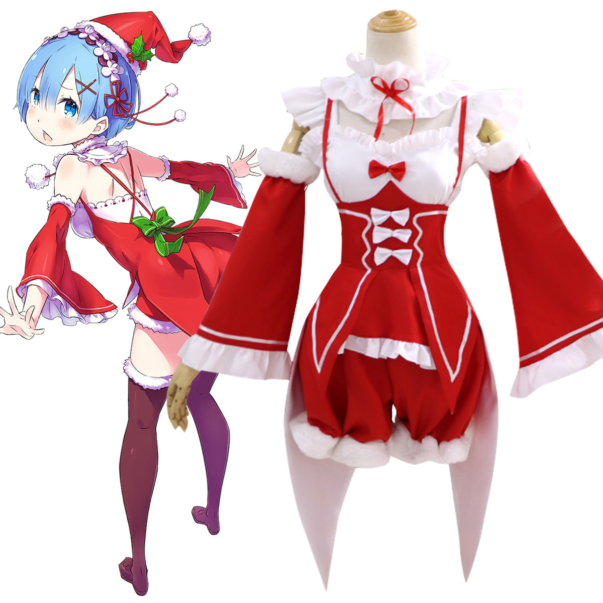 Re: Life In A Different World From Zero Rem Ram Christmas Cosplay Costume