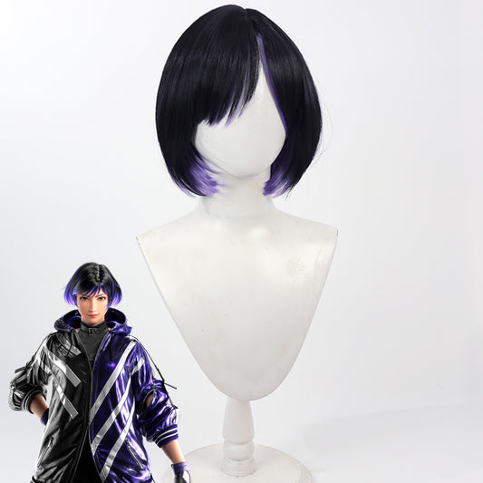 TEKKEN 8 Reina Black Purple Cosplay Wig
