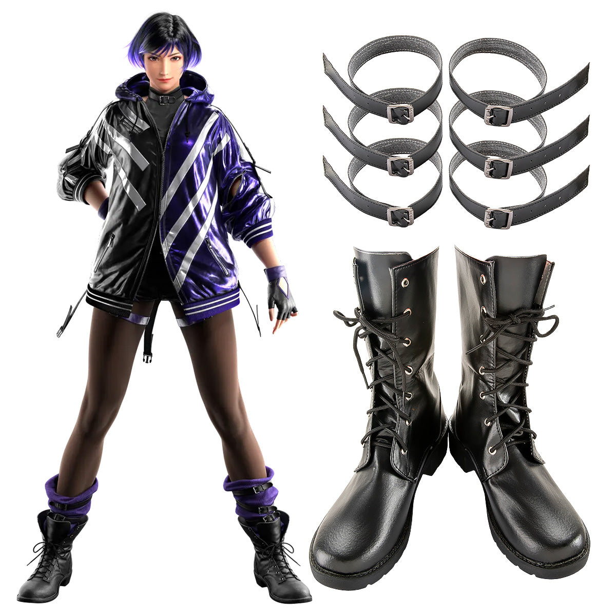 Akatsuki Deidara de Naruto Halloween zapatos blancos botas de Cosplay