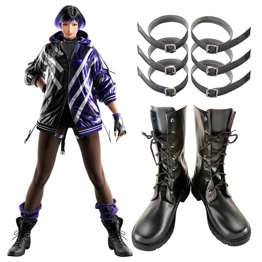 Akatsuki Deidara de Naruto Halloween zapatos blancos botas de Cosplay