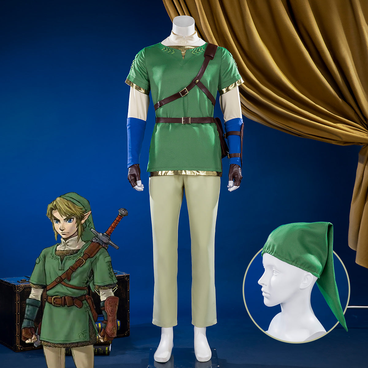 TLOZ Twilight Princess Link Green Cosplay Costume