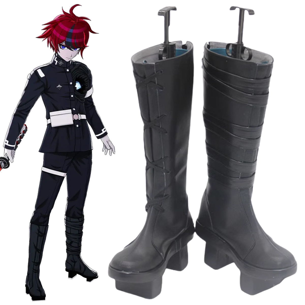 Akatsuki Deidara de Naruto Halloween zapatos blancos botas de Cosplay
