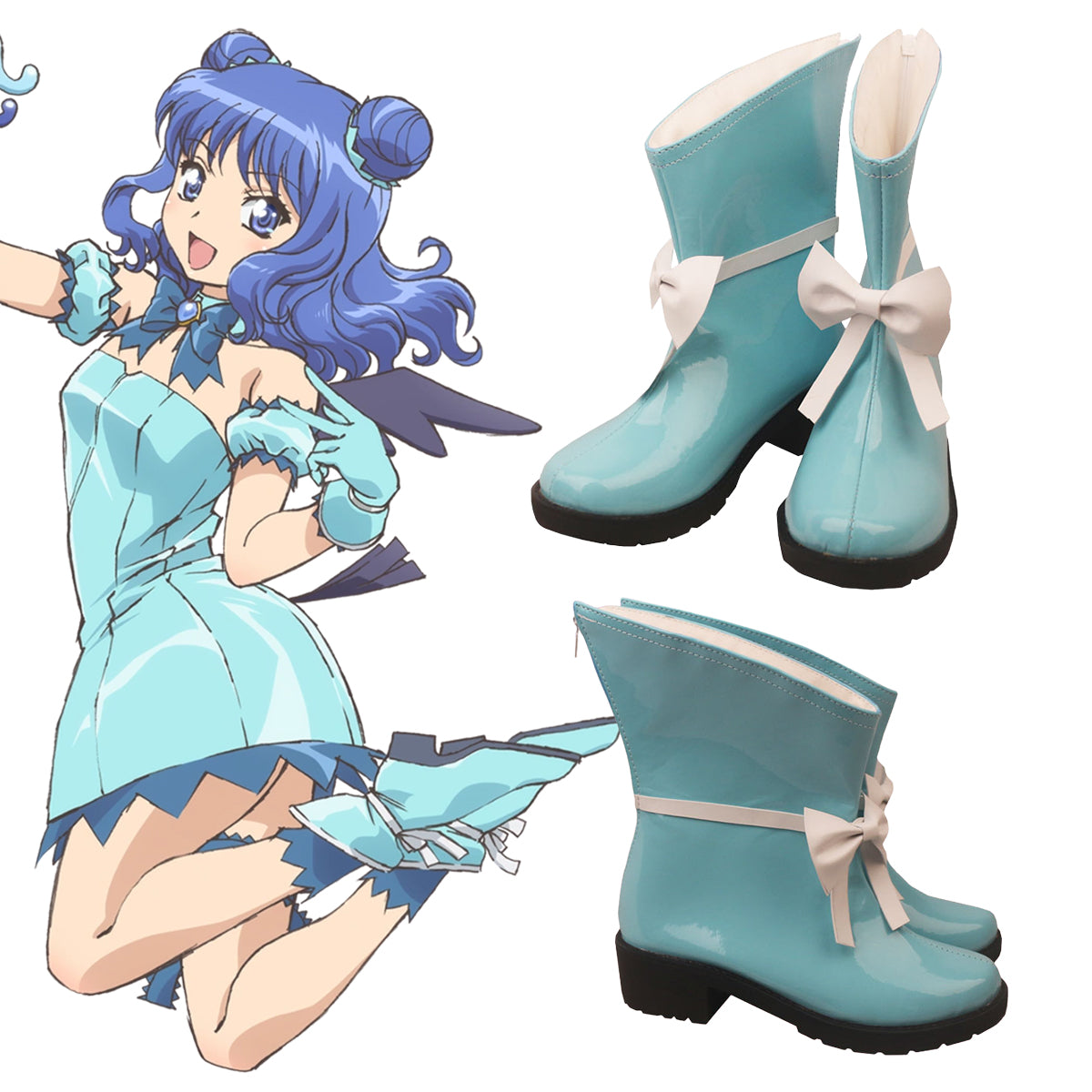 Tokyo Mew Mew 2022 New Edition Minto Aizawa Blue Cosplay Shoes