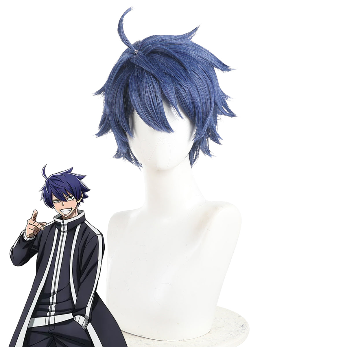 Tougen Anki Shiki Ichinose Blue Cosplay Wig