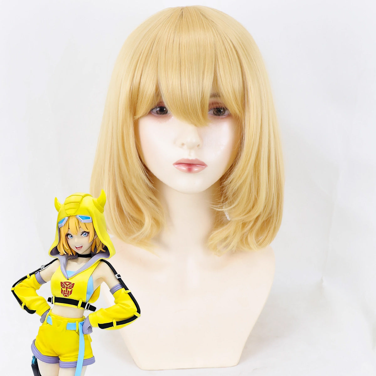 Transformers Female Bumblebee Golden Cosplay Wig