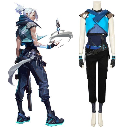 Valorant Jett Blue Cosplay Costume