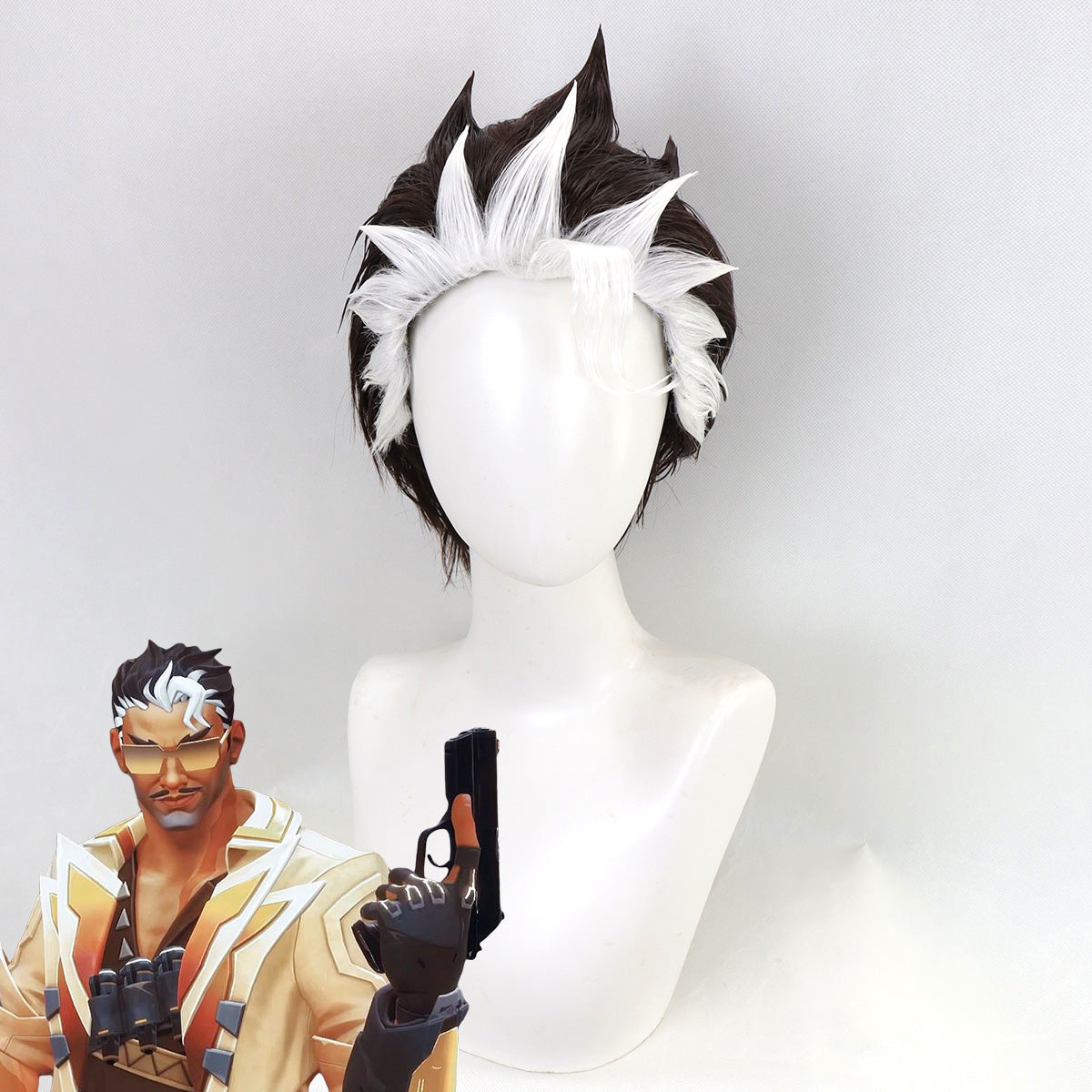 Valorant Tejo Black White Cosplay Wig