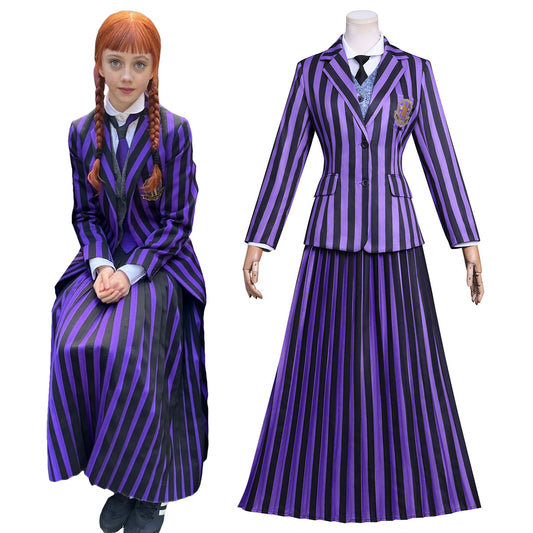 Wednesday Season 2 Agnes DeMille Purple School Uniform Cosplay Costume