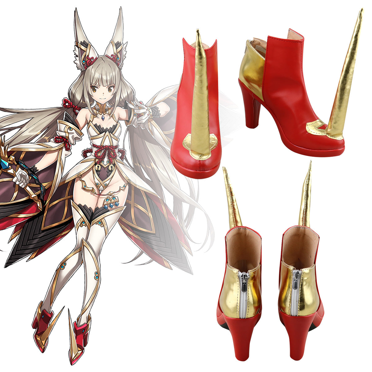 Xenoblade Chronicles 2 Nia Blade Form Red Cosplay Shoes