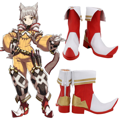 Xenoblade Chronicles 2 Nia White Shoes Cosplay Boots