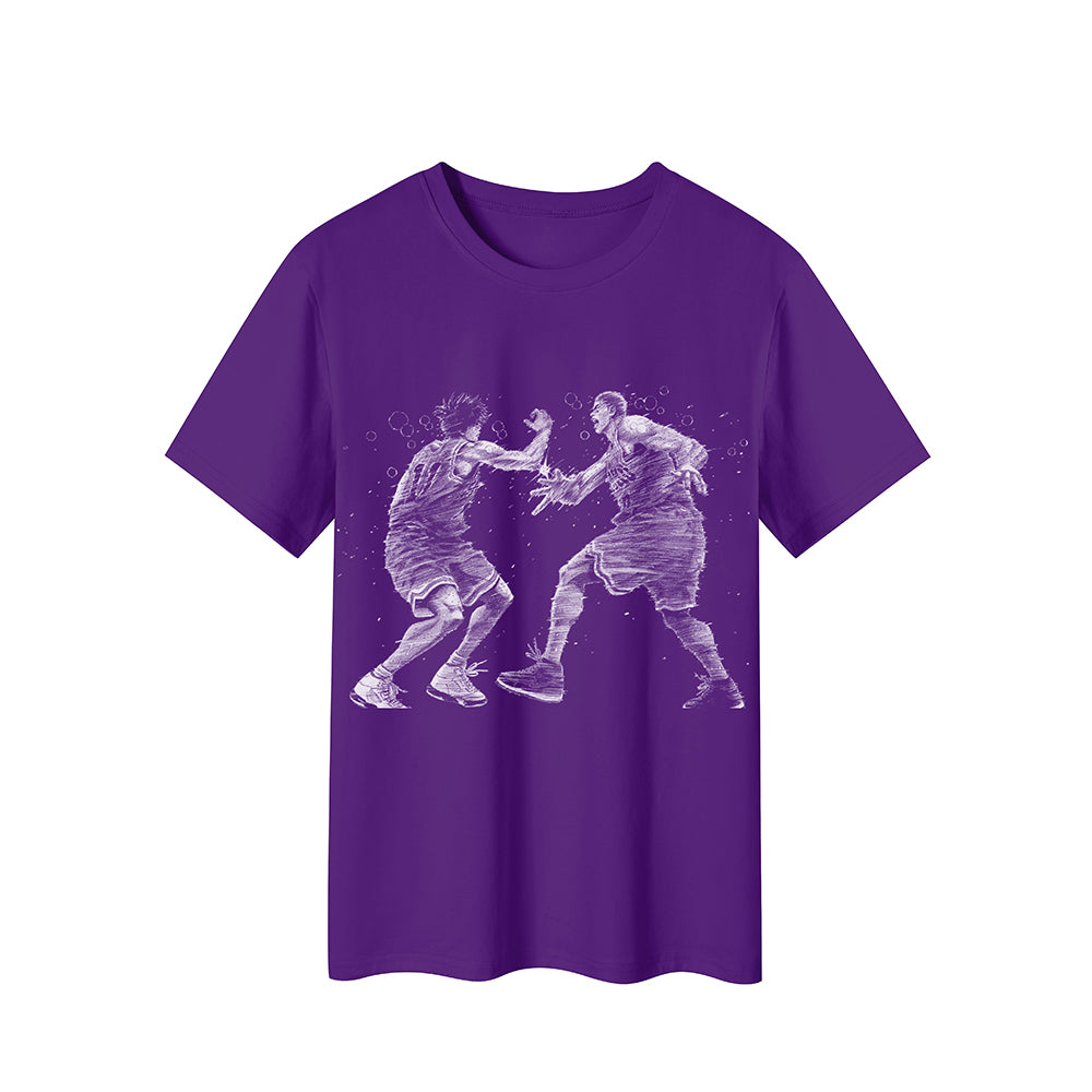 The First Slam Dunk Rukawa Kaede & Sakuragi Hanamichi T-Shirt Purple