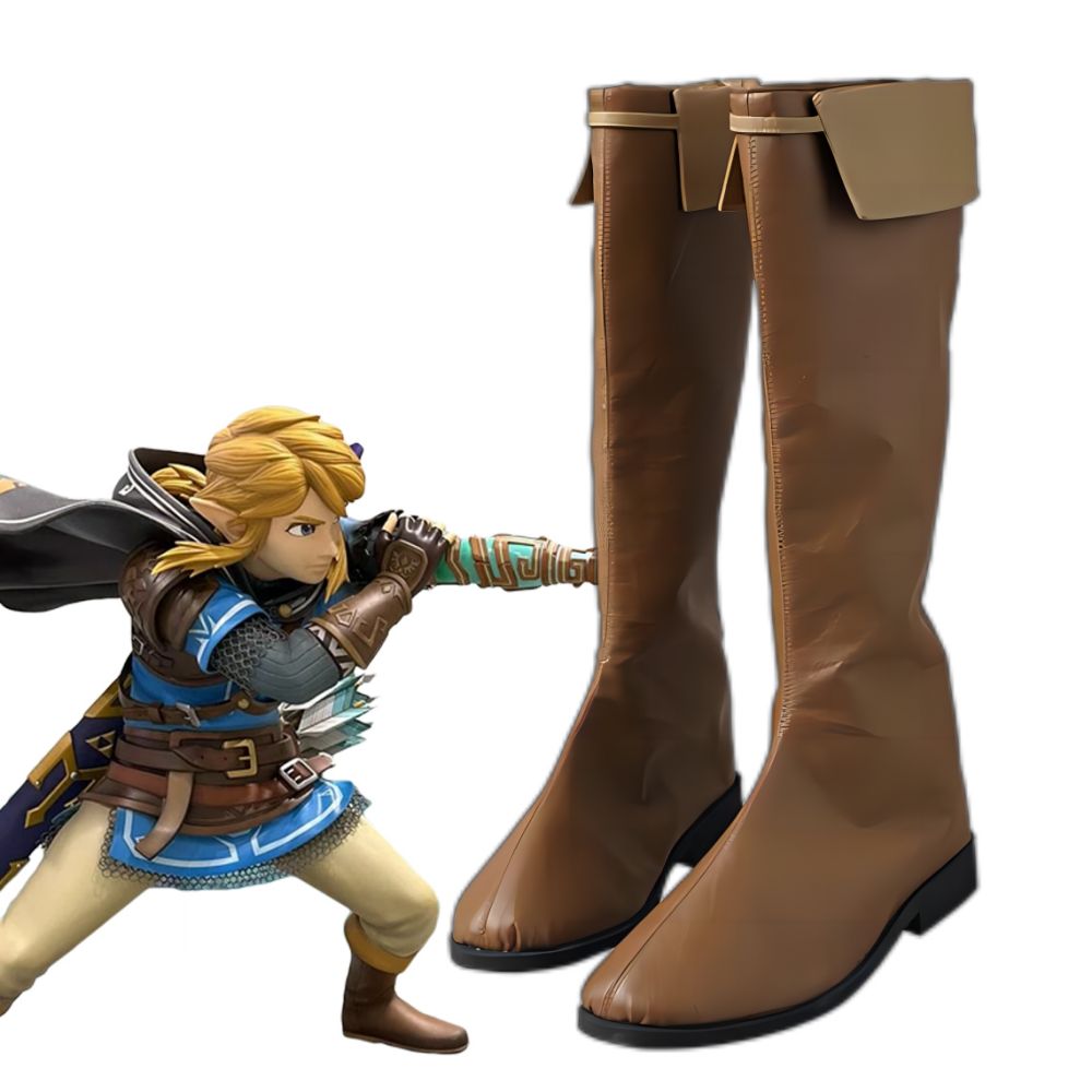 Cwc Link Boot The Legend of Zelda: Tears of the Kingdom Link Brown Cosplay Boots ...
