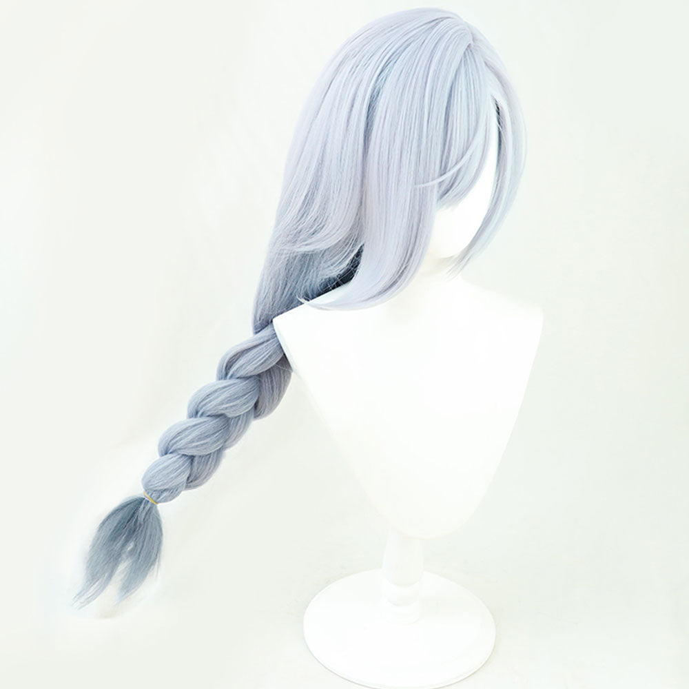 Genshin Impact Shenhe gris azul Cosplay peluca