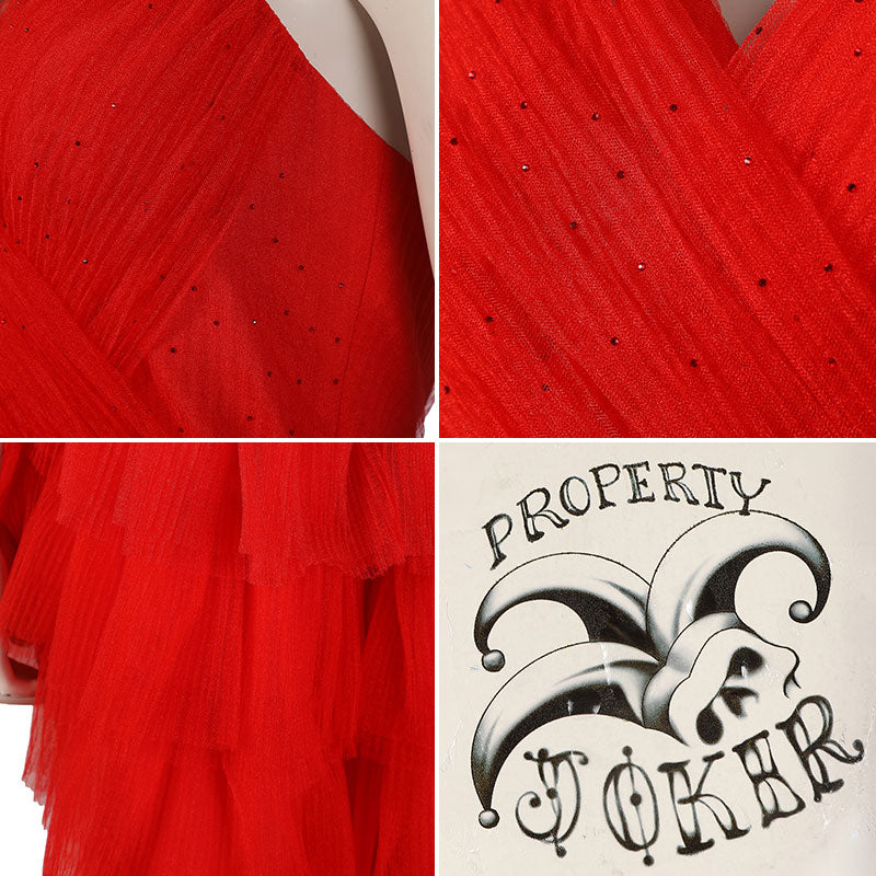 DC The Suicide Squad 2 Harley Quinn 2021 Movie Red Dress Halloween Cosplay Costume