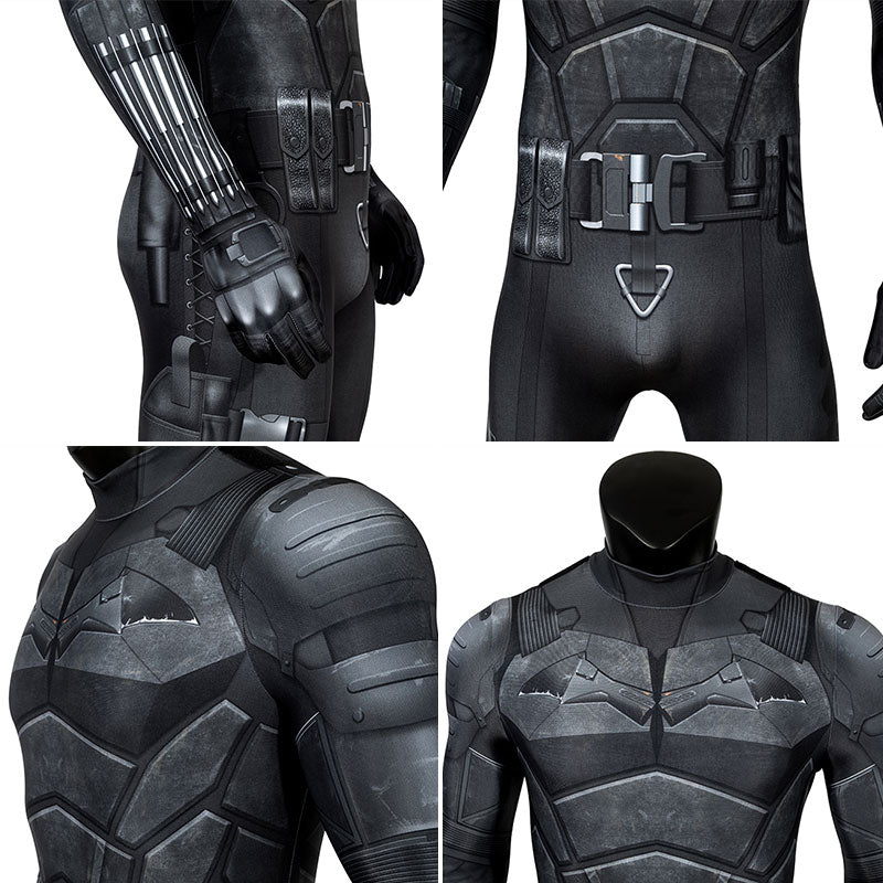 DC The Batman 2022 Bruce Wayne Robert Pattinson Zentai Jumpsuit Cosplay Costume