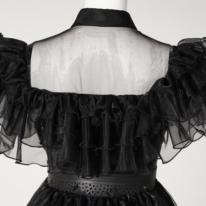 Mercoledì La famiglia Addams (serie TV 2022) Mercoledì Black Raval Ball Dress Cosplay Costume
