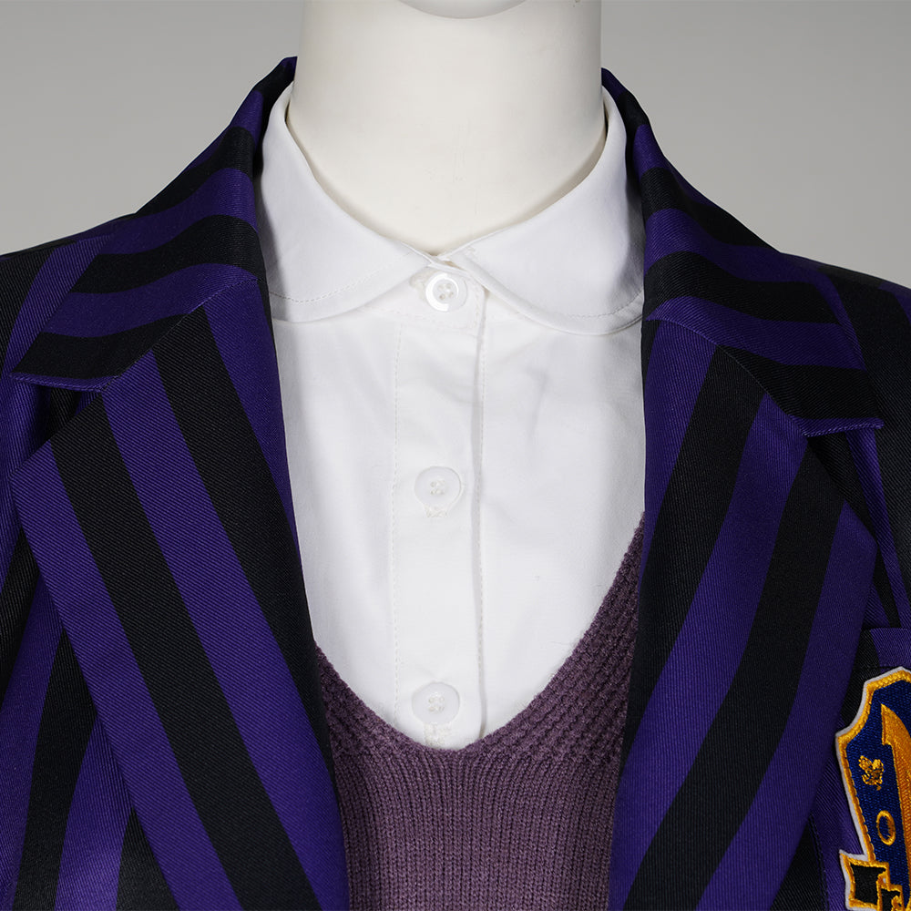 Miércoles (Serie de TV 2022) Nevermore Academy Uniforme Traje de cosplay femenino púrpura