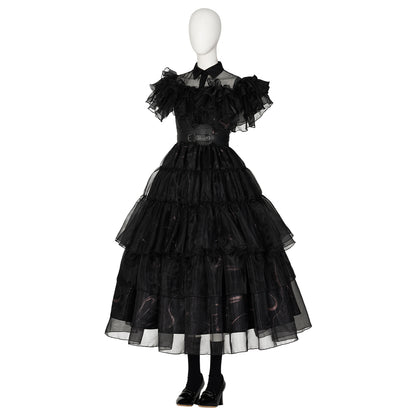 Mercredi la famille Addams (série télévisée 2022) mercredi robe de bal Raval noire Costume Cosplay