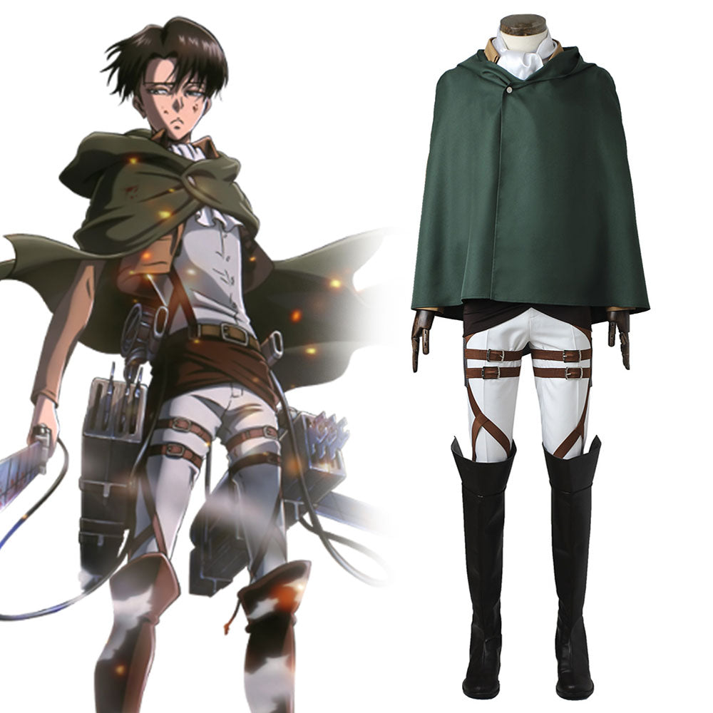 Attack on Titan Shingeki no Kyojin Levi Ackerman Scout Regiment Cosplay Costume