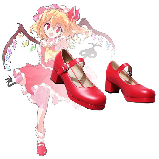 東方Project Flandre Scarlet Red 角色扮演鞋