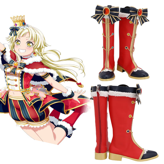 BanG Dream! Hello HappyWorld! Smile Seeker! Kokoro Tsurumaki Red Shoes Cosplay Boots