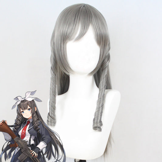 Peluca de cosplay gris Frontline Howa Type 64 para niña
