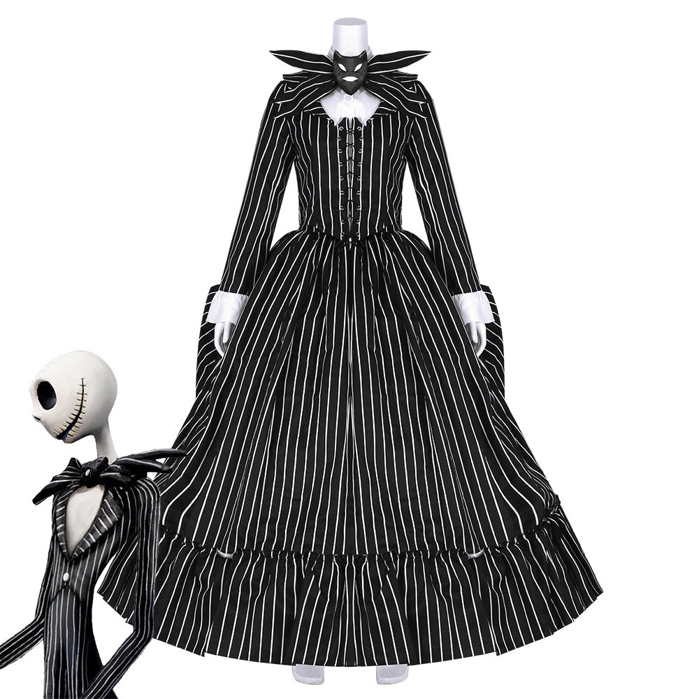 L'incubo prima di Natale femminile Jack Skellington vestito costume cosplay di Halloween